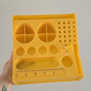 1970s yellow desk organizer